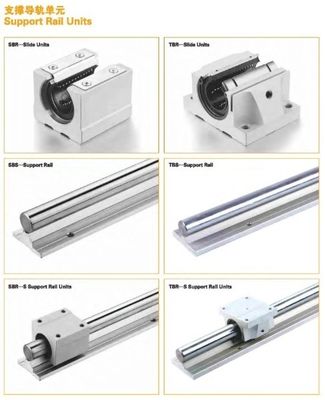 Προσαρμόσιμο μήκος CNC αλουμινίου στρογγυλό γραμμικό σιδηρόδρομο SBR12 με SBR30UU ολίσθηση μπλοκ