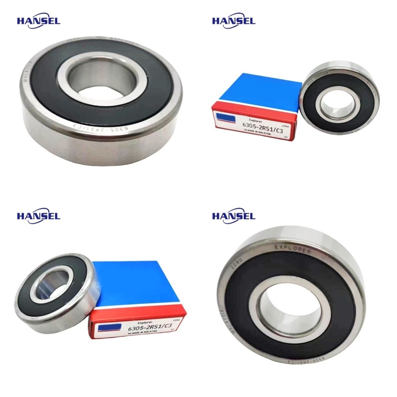 ISO9001 2008 Πιστοποιημένα σφαιρικά ρουλεμάν 6305-2RS1/C3 για ελκυστήρες